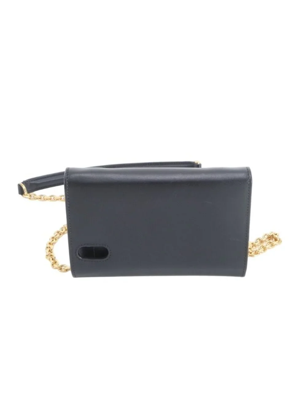 Celine Chain Shoulder Iphonex Cover Case Leather Smartphone Crossbody Black Gold - Picture 2 of 10